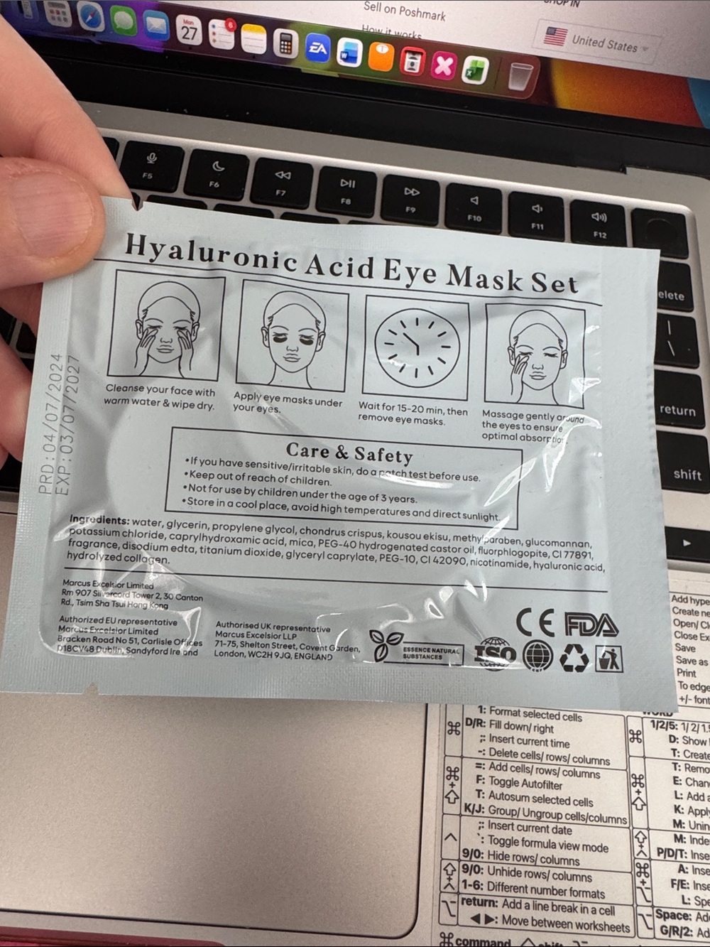 Hyaluronic Eye Masks — Blue Hydrating Gel Patches - Picture 3 of 5